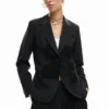 Gestreifter Patchwork-Blazer