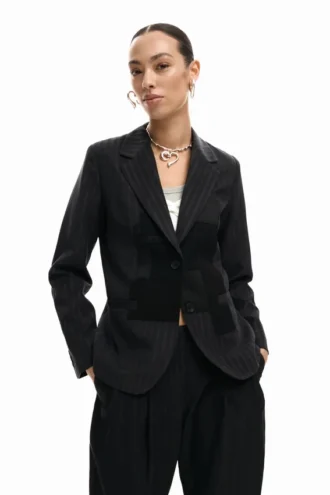 Gestreifter Patchwork-Blazer Gestreifter Patchwork-Blazer