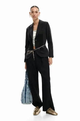 Gestreifter Patchwork-Blazer Gestreifter Patchwork-Blazer