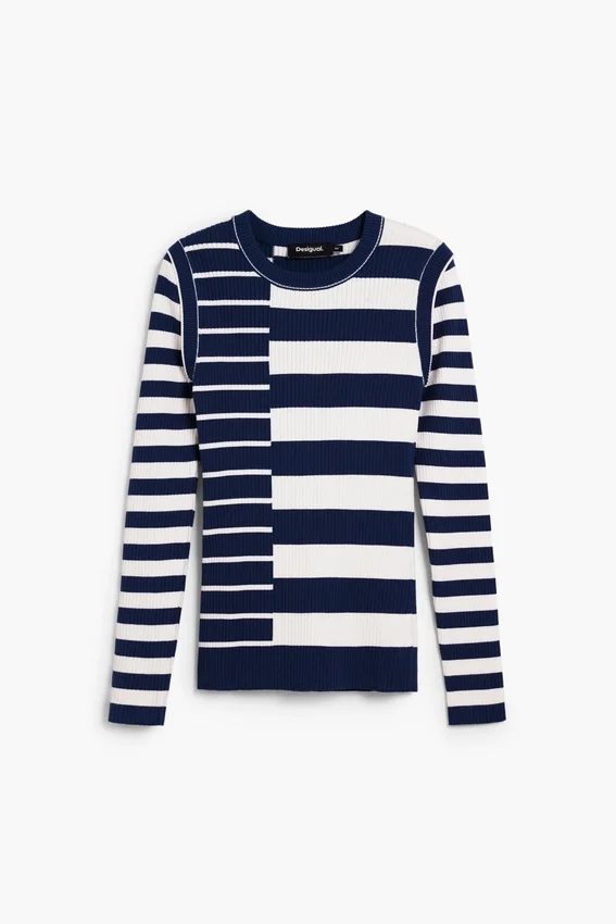 Gestreifter Pullover mit Rippstrick Gestreifter Pullover mit Rippstrick