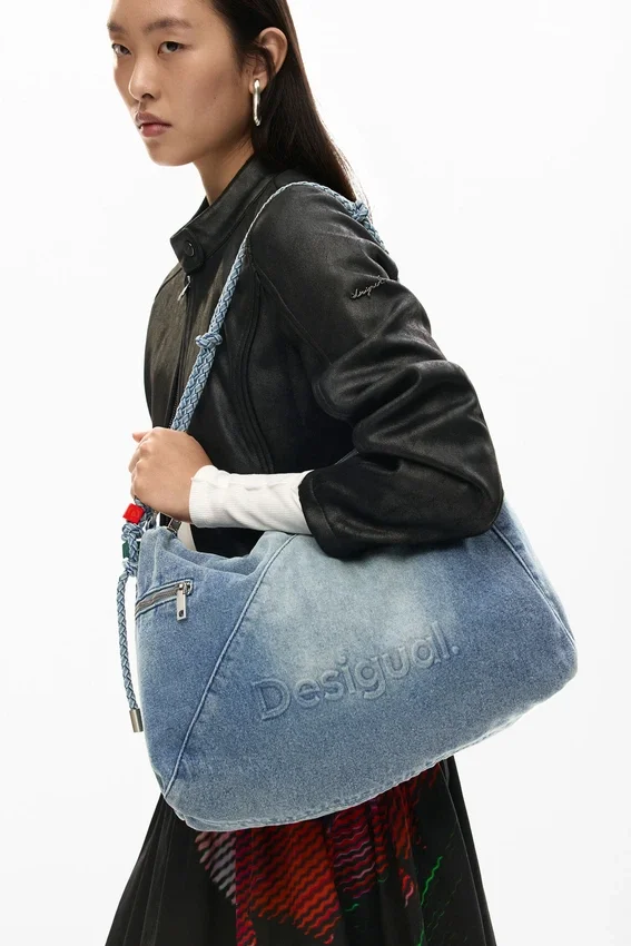 Große Denim-Charms-Tasche Große Denim-Charms-Tasche