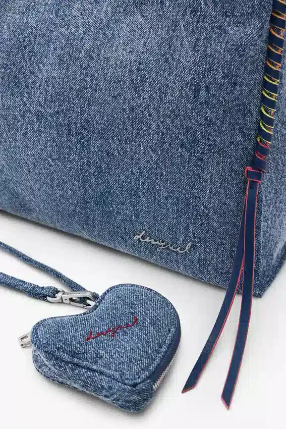 Große Denim-Herztasche Große Denim-Herztasche
