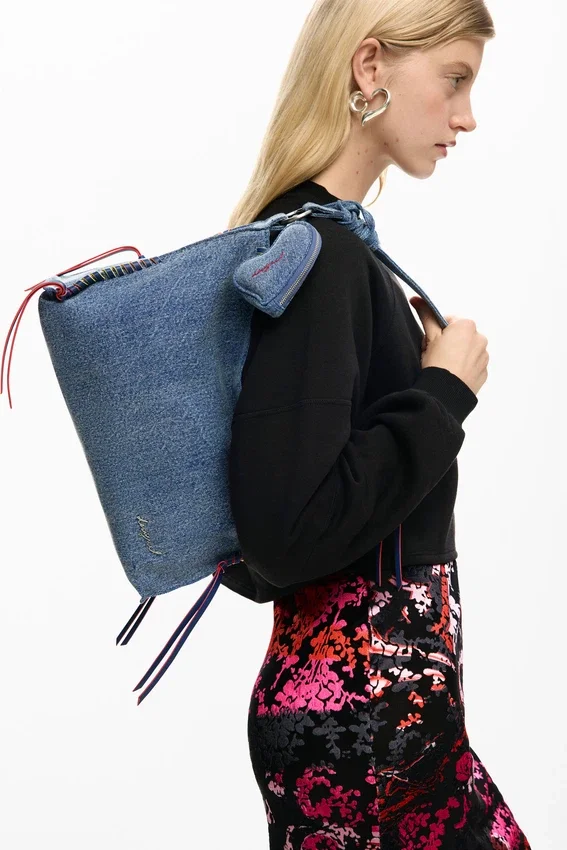 Große Denim-Herztasche Große Denim-Herztasche