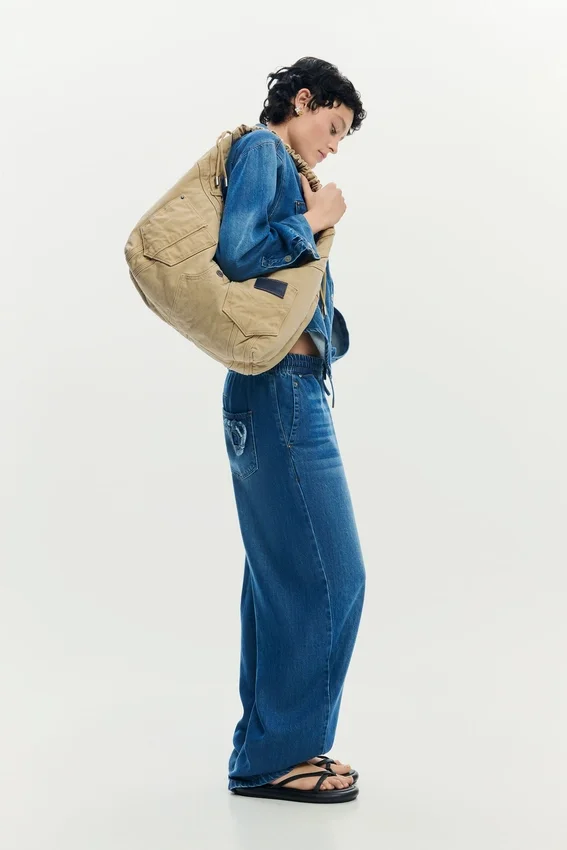 Große Denim-Tasche Große Denim-Tasche