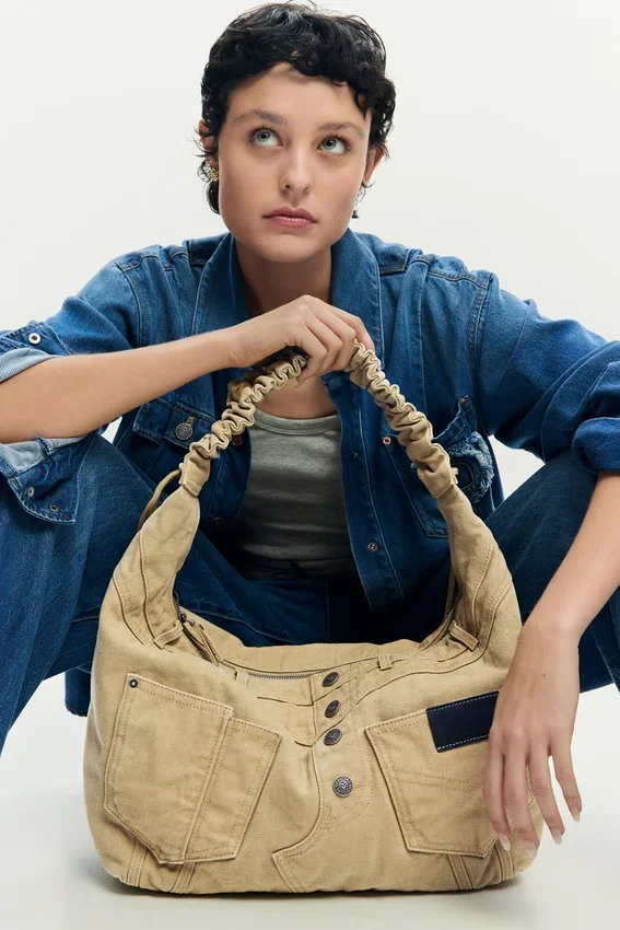 Große Denim-Tasche Große Denim-Tasche