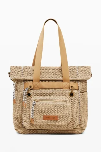 Großer modularer Raffia-Rucksack Großer modularer Raffia-Rucksack