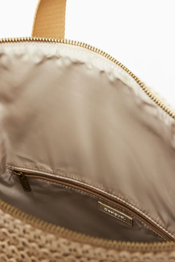 Großer modularer Raffia-Rucksack Großer modularer Raffia-Rucksack