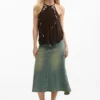 Halterbluse mit Applikationen