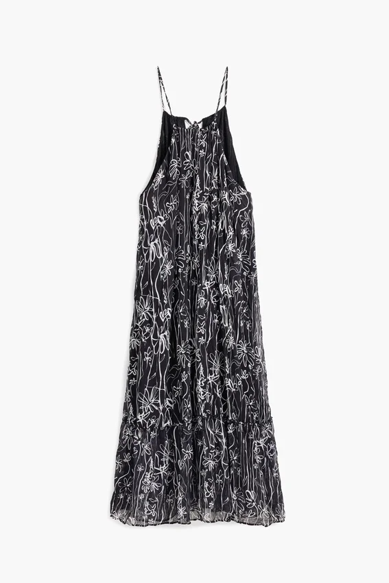 Halterkleid mit floralen Illustrationen Halterkleid mit floralen Illustrationen