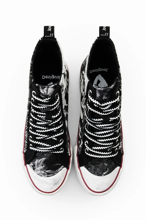 High-Top-Sneaker mit Tartan-Plateausohle High-Top-Sneaker mit Tartan-Plateausohle