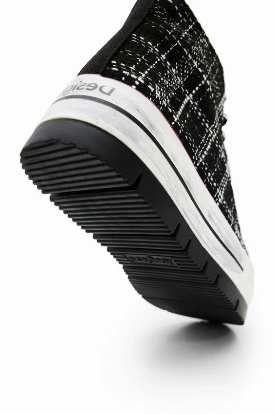 High-Top-Sneaker mit Tartan-Plateausohle High-Top-Sneaker mit Tartan-Plateausohle