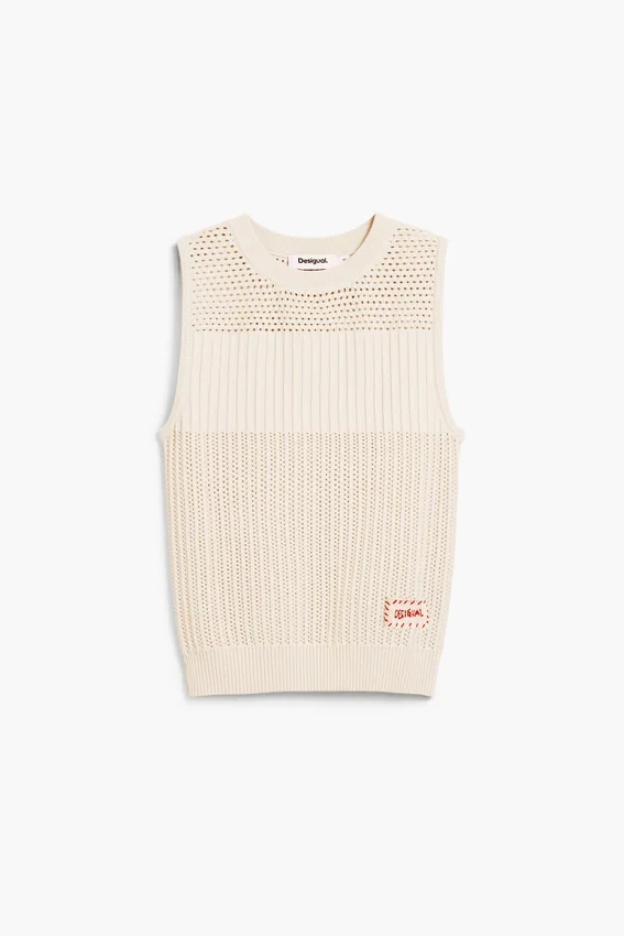 Häkel-T-Shirt mit Stickerei Häkel-T-Shirt mit Stickerei