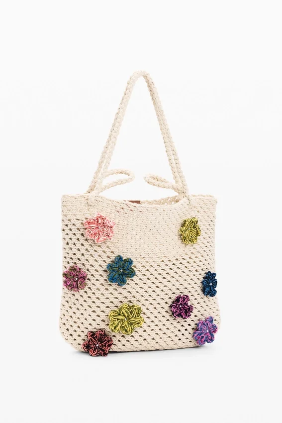 Häkel-Tasche mit Blumen Häkel-Tasche mit Blumen