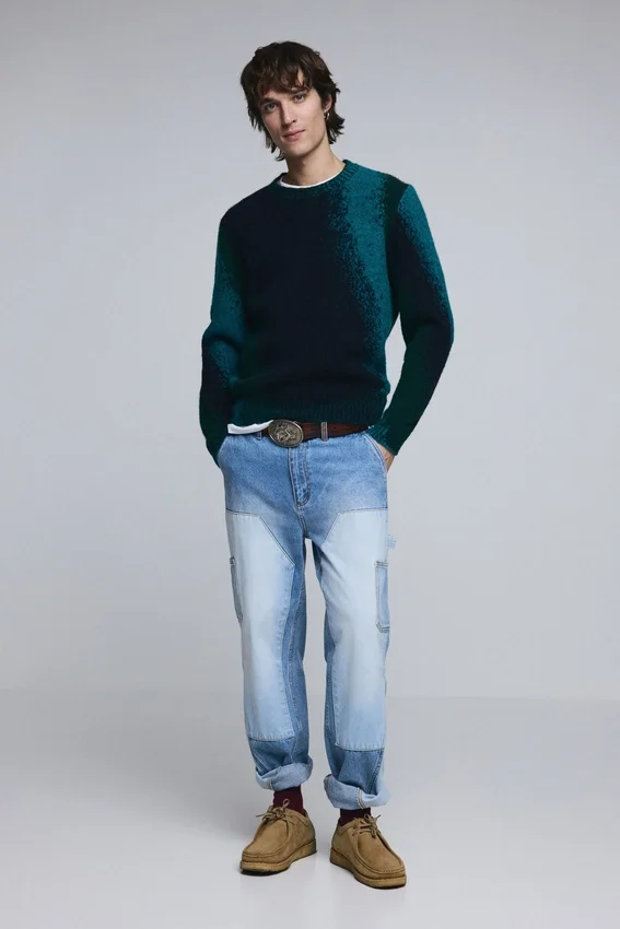 Jacquard-Pullover mit Spritzmuster Jacquard-Pullover mit Spritzmuster