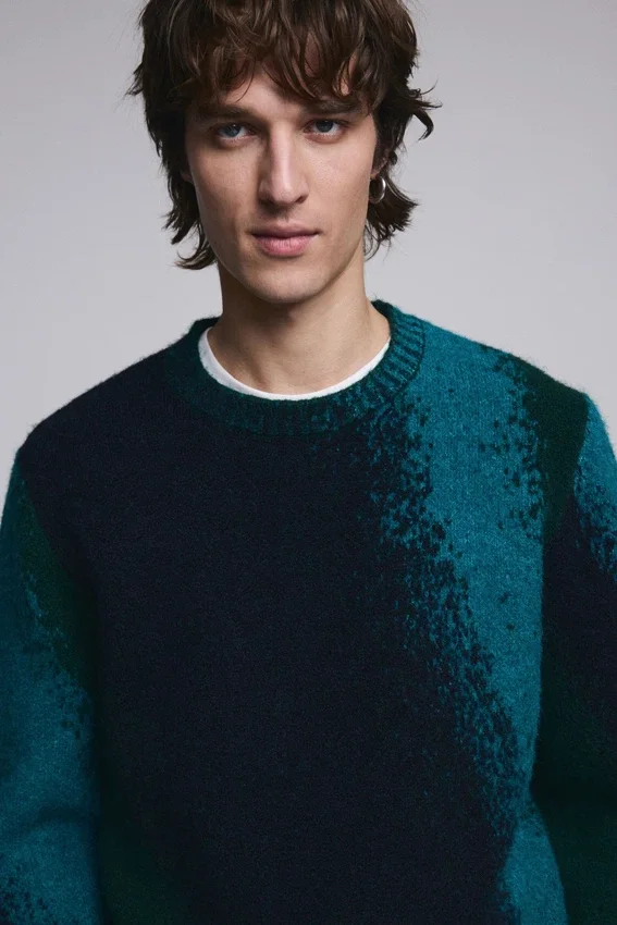 Jacquard-Pullover mit Spritzmuster Jacquard-Pullover mit Spritzmuster