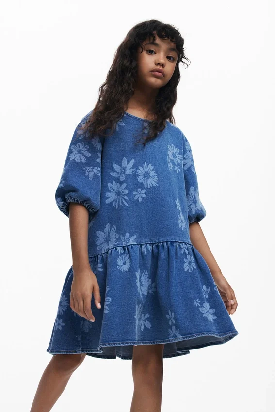 Jeans-Blumen-Kleid Jeans-Blumen-Kleid