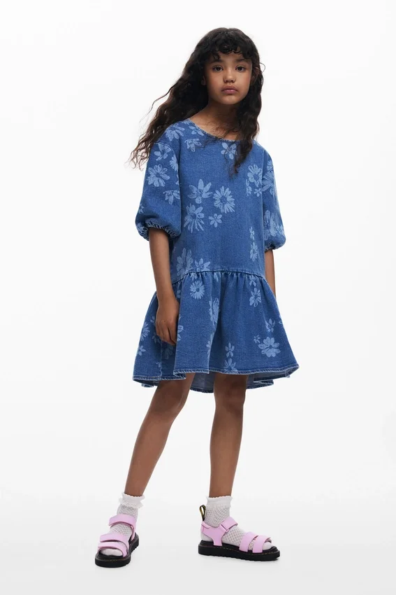 Jeans-Blumen-Kleid Jeans-Blumen-Kleid