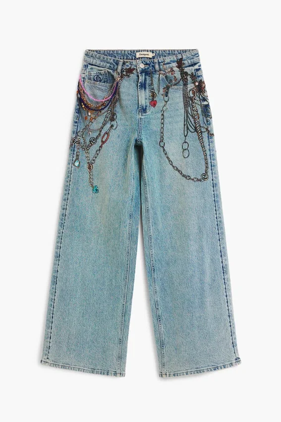Jeanshose mit Ketten Jeanshose mit Ketten