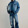 Jeansjacke mit Aufnähern Jeansjacke mit Aufnähern