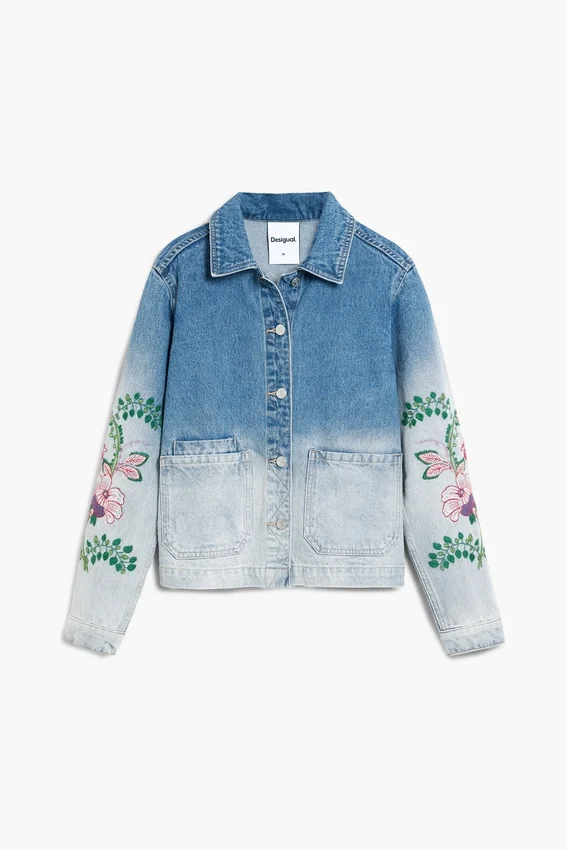 Jeansjacke mit Blumen Jeansjacke mit Blumen