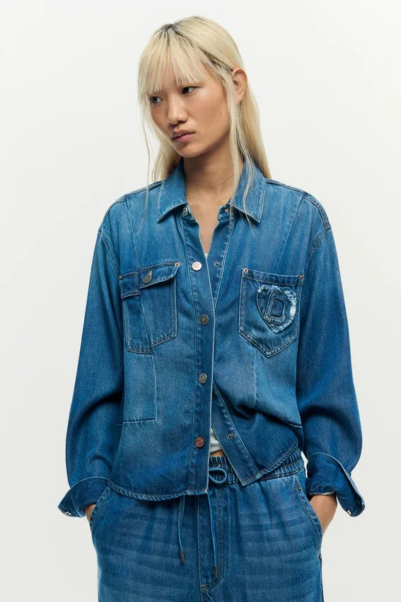 Jeansjacke mit Logo Jeansjacke mit Logo