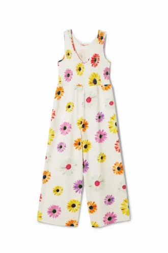 Jumpsuit mit Riemchen und Gänseblümchen-Print Jumpsuit mit Riemchen und Gänseblümchen-Print