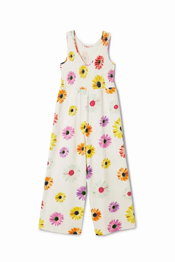 Jumpsuit mit Riemchen und Gänseblümchen-Print Jumpsuit mit Riemchen und Gänseblümchen-Print