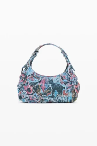 Kleine bedruckte Tasche mit Applikationen Kleine bedruckte Tasche mit Applikationen