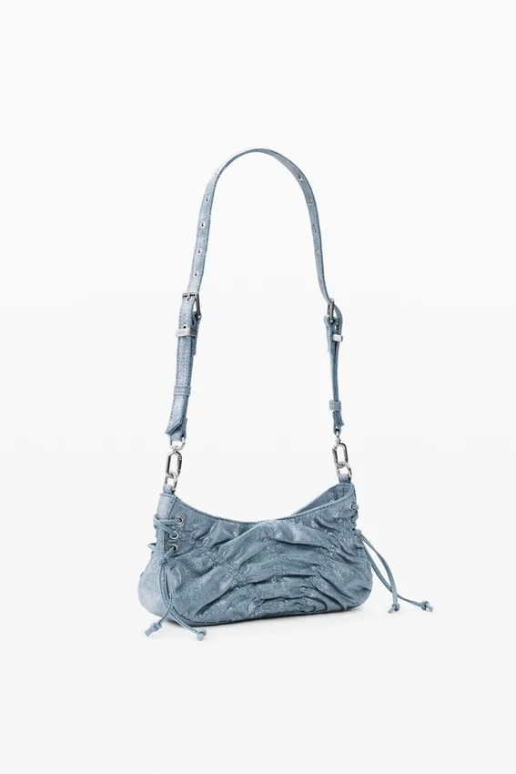 Kleine Denim-Tasche mit Raffungen Kleine Denim-Tasche mit Raffungen