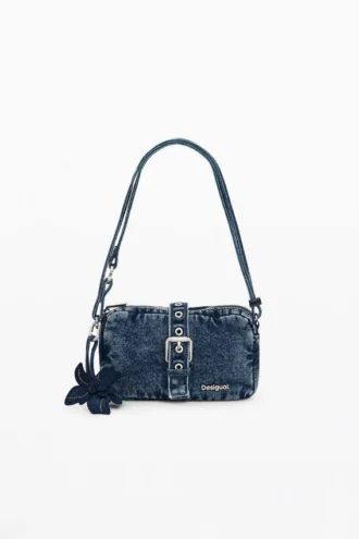 Kleine Denim-Umhängetasche mit Applikationen Kleine Denim-Umhängetasche mit Applikationen