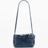 Kleine Denim-Umhängetasche mit Applikationen Kleine Denim-Umhängetasche mit Applikationen