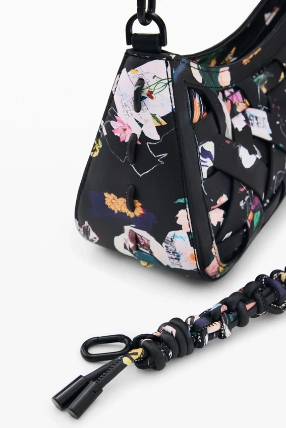 Kleine geflochtene Collage-Tasche Kleine geflochtene Collage-Tasche