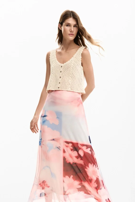 Kombiniertes Häkel-Kleid Kombiniertes Häkel-Kleid