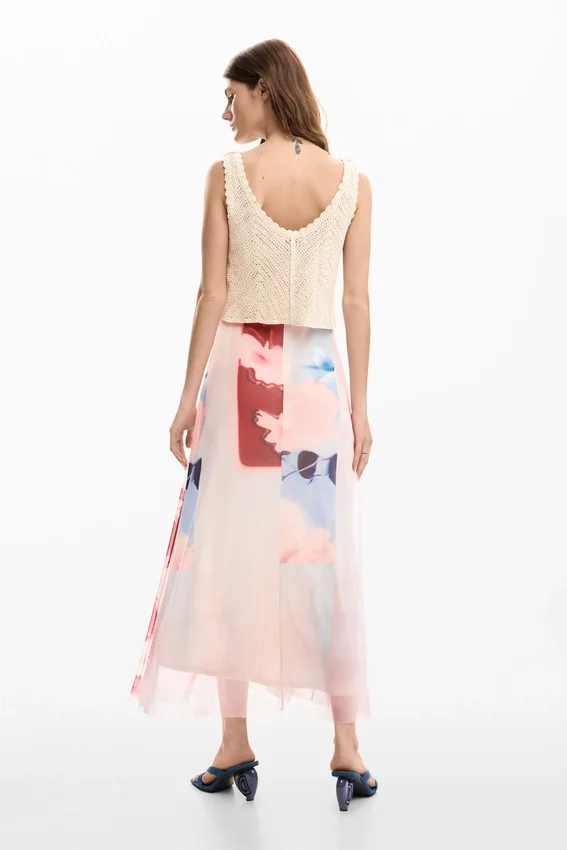 Kombiniertes Häkel-Kleid Kombiniertes Häkel-Kleid