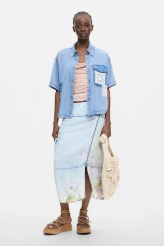 Kurzarm-Patchwork-Hemd Kurzarm-Patchwork-Hemd