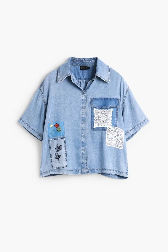Kurzarm-Patchwork-Hemd Kurzarm-Patchwork-Hemd