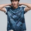 Kurzarm-T-Shirt mit Mosaikmuster Kurzarm-T-Shirt mit Mosaikmuster