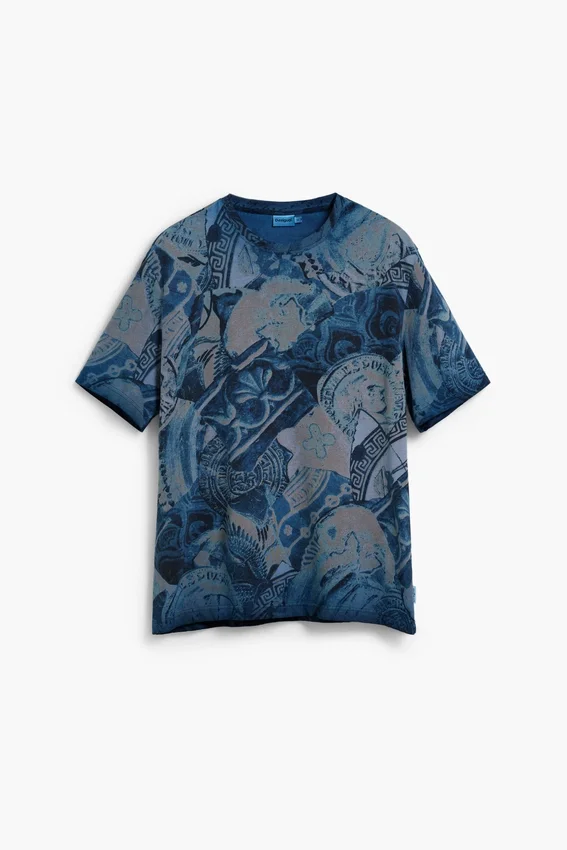 Kurzarm-T-Shirt mit Mosaikmuster Kurzarm-T-Shirt mit Mosaikmuster