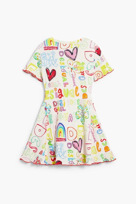 Kurzes Kleid mit Schriftzug Kurzes Kleid mit Schriftzug
