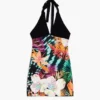 Kurzes Kleid mit tropischem Print Kurzes Kleid mit tropischem Print