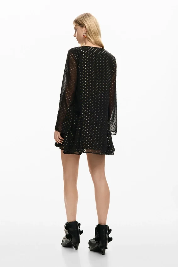 Kurzes Plumetis-Kleid Kurzes Plumetis-Kleid