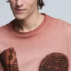 Kurzärmeliges Patchwork-T-Shirt Kurzärmeliges Patchwork-T-Shirt