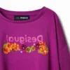 Kurzärmeliges T-Shirt mit Blumenmuster Kurzärmeliges T-Shirt mit Blumenmuster