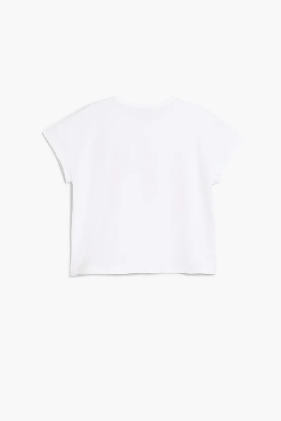 Kurzärmeliges T-Shirt mit gestickten Blumen Kurzärmeliges T-Shirt mit gestickten Blumen