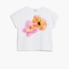 Kurzärmeliges T-Shirt mit gestickten Blumen Kurzärmeliges T-Shirt mit gestickten Blumen