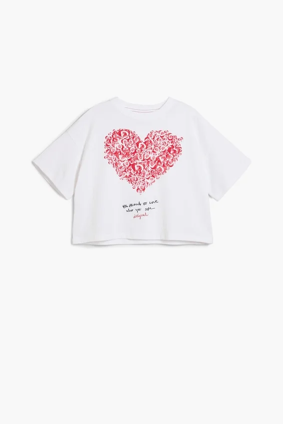 Kurzärmeliges T-Shirt mit Herz Kurzärmeliges T-Shirt mit Herz