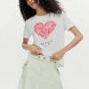 Kurzärmeliges T-Shirt mit Herzmotiv Kurzärmeliges T-Shirt mit Herzmotiv