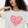 Kurzärmeliges T-Shirt mit Herzmotiv Kurzärmeliges T-Shirt mit Herzmotiv