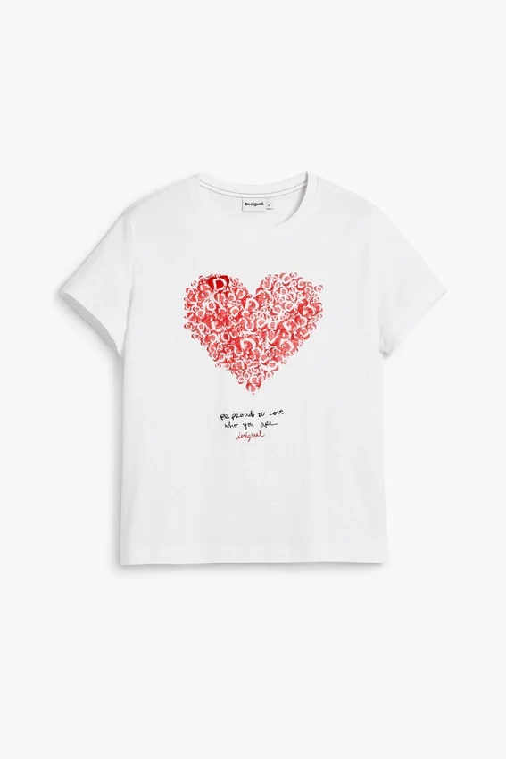 Kurzärmeliges T-Shirt mit Herzmotiv Kurzärmeliges T-Shirt mit Herzmotiv