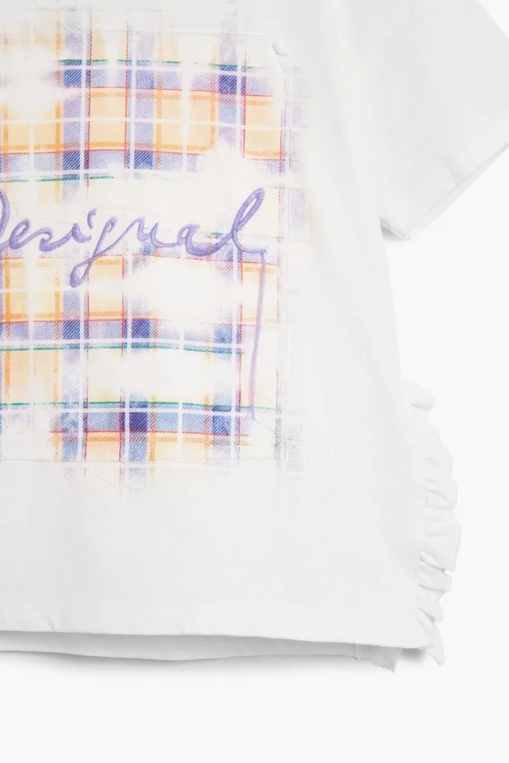 Kurzärmeliges T-Shirt mit Karomuster Kurzärmeliges T-Shirt mit Karomuster